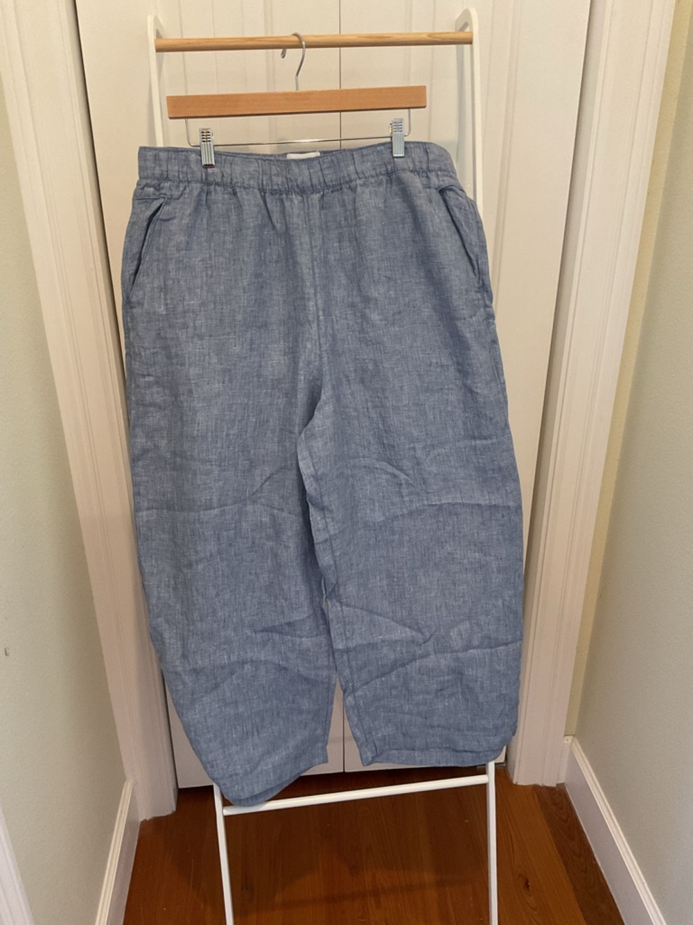 Cynthia Rowley Light Chambray Blue Linen Pants Size XL - Picture 2 of 6
